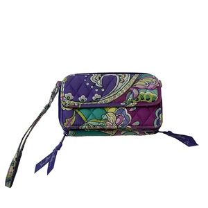 Vera Bradley paisley purple and green wallet